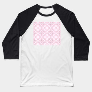 Pastel Pink Gingham Patchwork Baseball T-Shirt